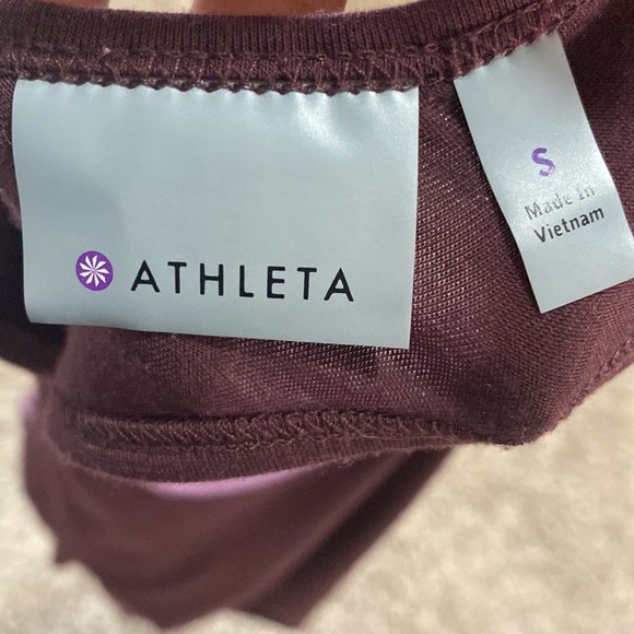 Athleta Essence Purple Tie Back Split Back Open Back Criss Cross Tank S - Picture 5 of 9